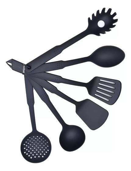 Imagem de Kit 6 Utensílios De Cozinha Barato De Nylon Talher Grande