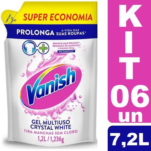 Imagem de Kit 6 Vanish Tira Mancha s Cloro Multiuso Crystal White 1,2L