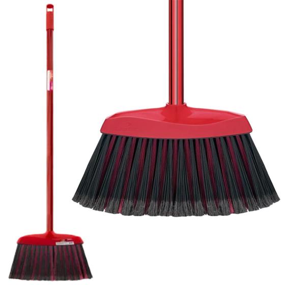 Imagem de Kit 6 VASSOURA Condor Madri COM CABO Cerdas Sintéticas Plumada - Cabo 1,2 Metros Metálico Com Pendurador