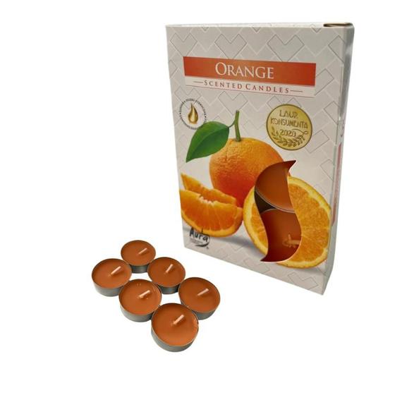 Imagem de Kit 6 Velas Laranja Rechaud Difusor Flut. Fondue 6h