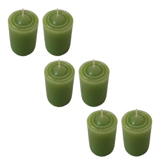 Imagem de Kit 6 Velas Perfumadas Com Cheiro De Erva Doce - Cor Verde