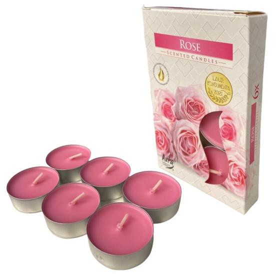 Imagem de Kit 6 Velas Rosa Rechaud Difusor Flutuante Foundue