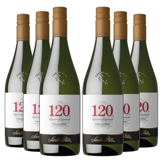 Imagem de KIT 6 Vinho Chileno 120 Reserva Especial Chardonnay, 750ml