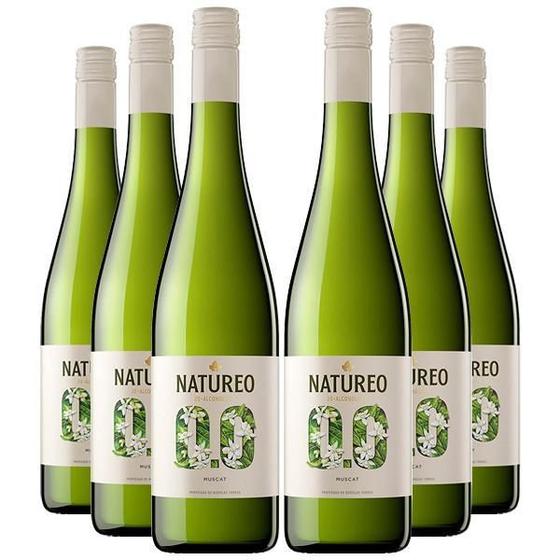 Imagem de Kit 6 Vinho Sem Álcool Natureo Branco Espanhol 0,0% - 750Ml