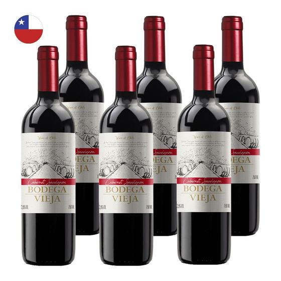 Imagem de Kit 6 Vinhos Bodega Vieja Cabernet Sauvignon Tinto Chile 750ml