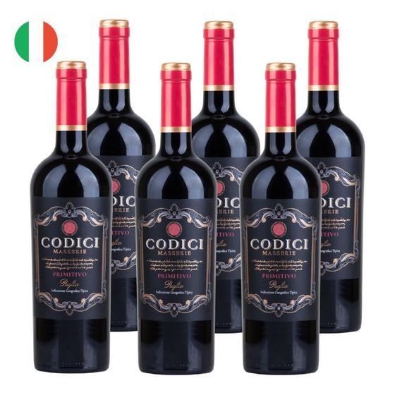 Imagem de Kit 6 Vinhos Codici Masserie Primitivo Tinto Itália 750ml