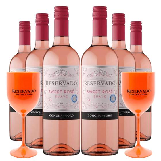 Imagem de KIT 6 Vinhos Concha y Toro Reservado Sweet Rosé Suave 750ml