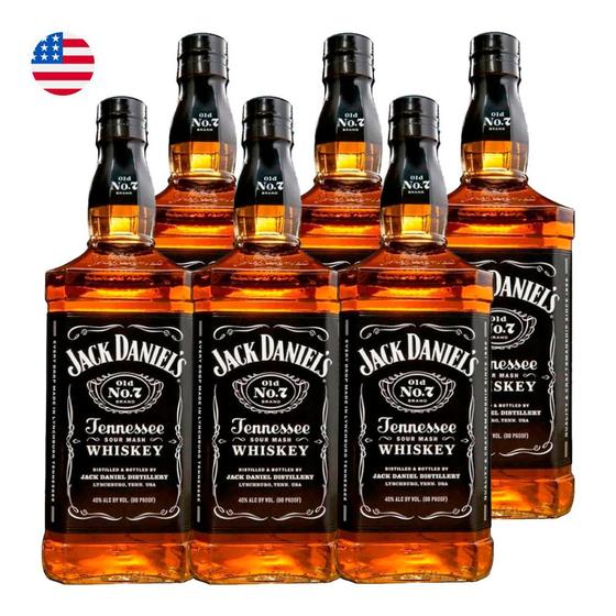 Kit 6 Whiskeys Jack Daniels Old No. 7 Estados Unidos 1 L Menor preço em Kit 6 Whiskeys Jack Daniels Old No. 7 Estados Unidos 1 L