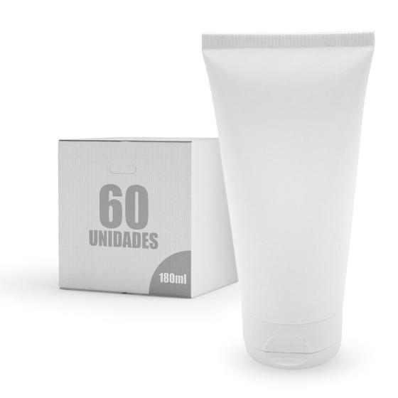 Kit 60 Bisnagas Plásticas 180ml Lembrancinhas Aniversários Chá Bebê Revelação Higiene Diária Branca - BYZ Imagem de Kit 60 Bisnagas Plásticas 180ml Lembrancinhas Aniversários Chá Bebê Revelação Higiene Diária Branca