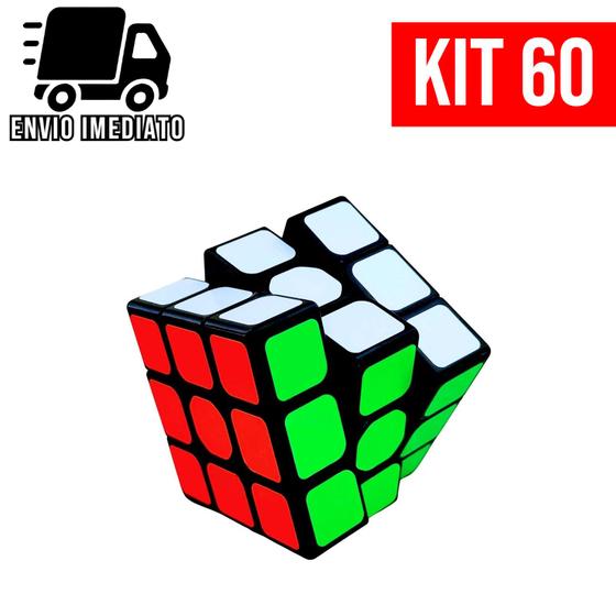 Imagem de Kit 60 Cubo Mágico 5x5 Grande Brinquedo Quebra Cabeça Infantil Interativo para Criança Adulto