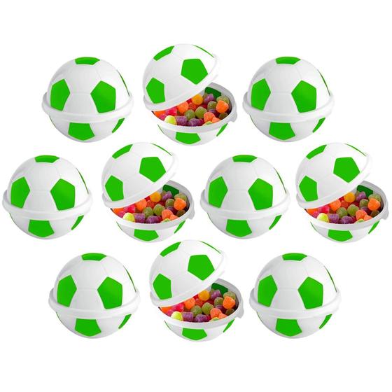 Imagem de Kit 60 Porta Mix Bola de Futebol Pote Doces Lembrancinha Bola de Futebol Verde