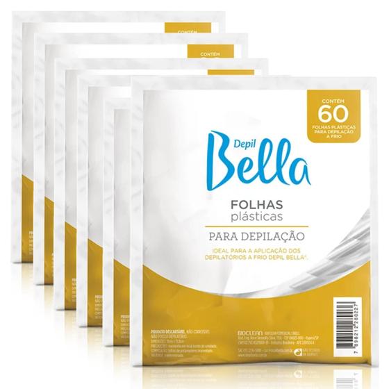 Imagem de Kit 600 Folhas Plásticas para Depilação Depil Bella (10 Pacotes C/ 60 Cada)