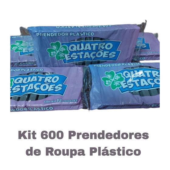 Imagem de Kit 600 Prendedores de Roupa Plástico Pregador Varal