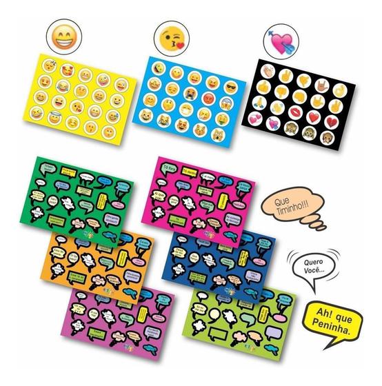 Kit 600 Stickers Figurinhas Frases Emoji Para Foto Scrapbook - Clip ...