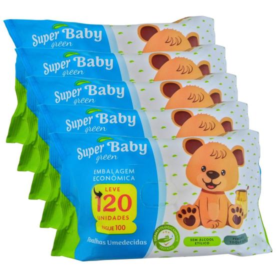 Imagem de Kit 600 unidades de toalha umedecida 20x12 cm super baby