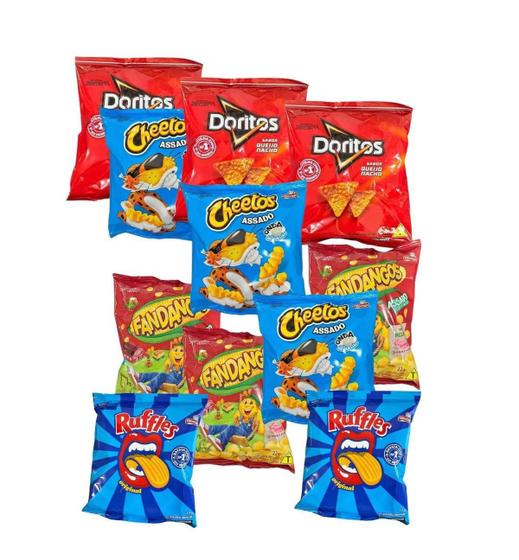 Imagem de Kit 64 Un Salgadinhos Fandangos +Doritos+Ruffles+Cheetos