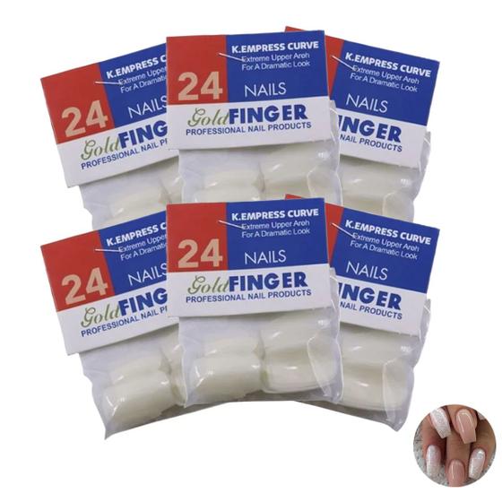 Imagem de Kit 6pct Curvatura C Nail Finger, Unha Postiça Realista