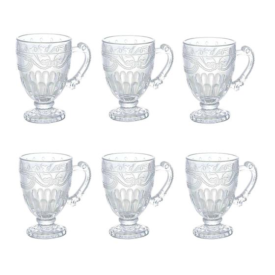 Imagem de Kit 6un De Caneca De Vidro Cristal Para Café Transparente