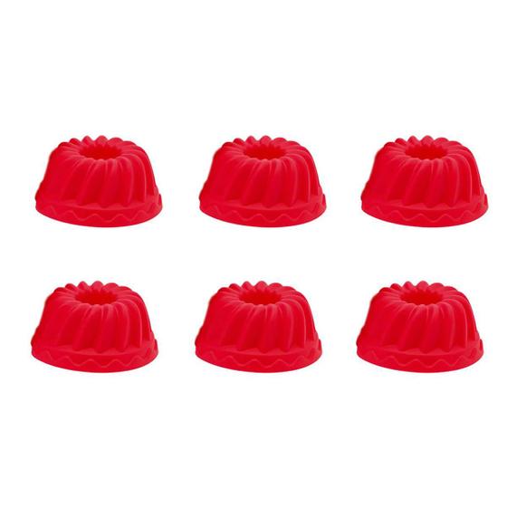 Imagem de Kit 6un forma mini bolo cupcake bolinho muffin silicone