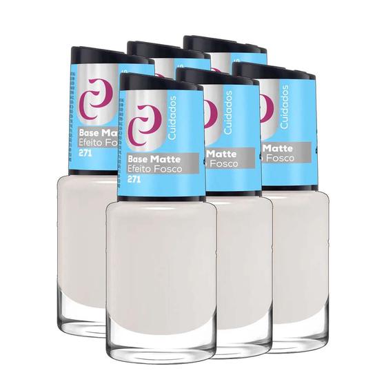 Imagem de Kit 6un O Melhor Esmalte Efeito Fosco Base Matte 10ml - Cora