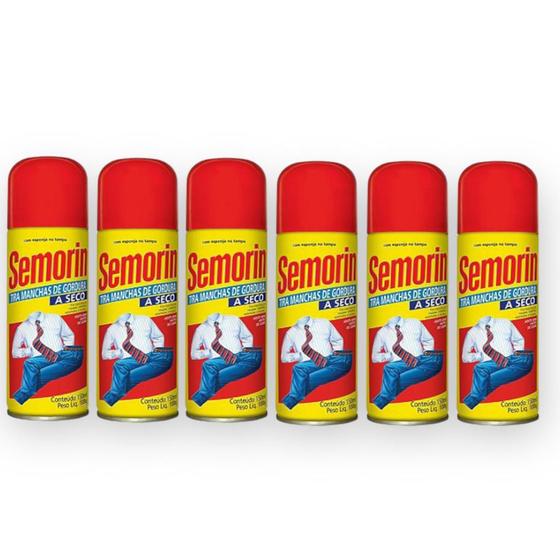 Imagem de KIT 6UN SEMORIN TIRA MANCHAS DE GORDURA A SECO AEROSOL 150ml