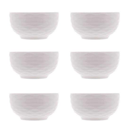 Imagem de Kit 6un Tigela Bowl Porcelana Branco Caldo Sopa Salada 350ml