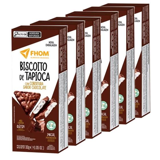 Imagem de Kit 6und Biscoito de Tapioca c/ Chocolate s/ Gluten FHOM 60g