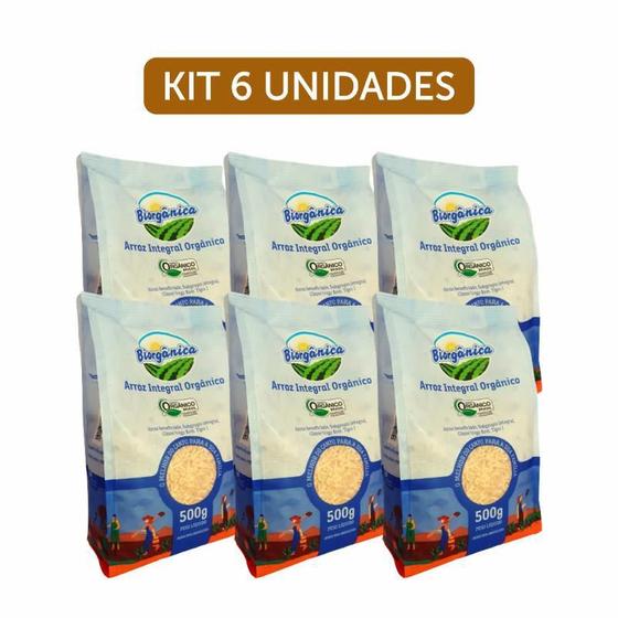 Imagem de Kit 6X: Arroz Integral Orgânico Biorgânica 500G