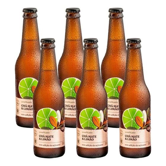 Imagem de Kit 6X: Chá Mate Com Limão Gaseificado Brô 350Ml