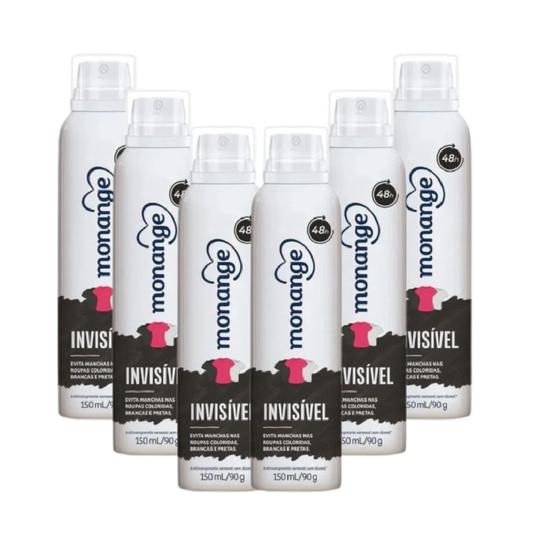 Imagem de Kit 6x Desodorante Monange Aerosol 150ml Invisível KIT COTY