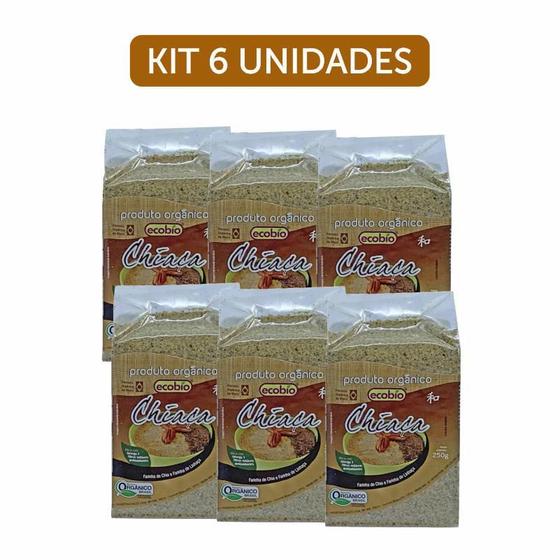 Imagem de Kit 6X: Farinha Chia E Linhaça Chiaça Orgânica Ecobio 250G