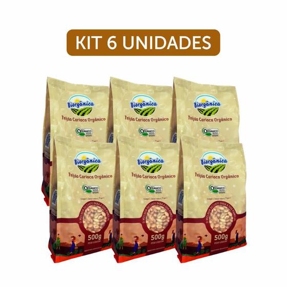 Imagem de Kit 6X: Feijão Carioca Orgânico Biorgânica 500g