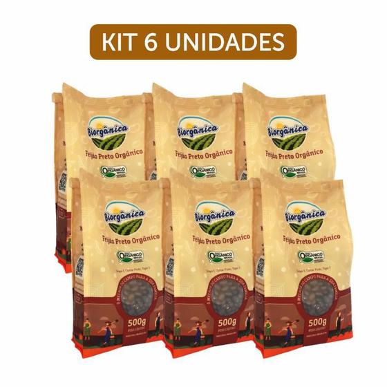 Imagem de Kit 6X: Feijão Preto Orgânico Biorgânica 500G