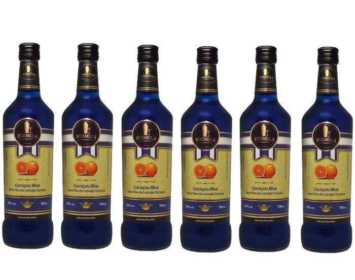 Imagem de Kit 6x Licor Fórmula Curaçau Blue 720 ml