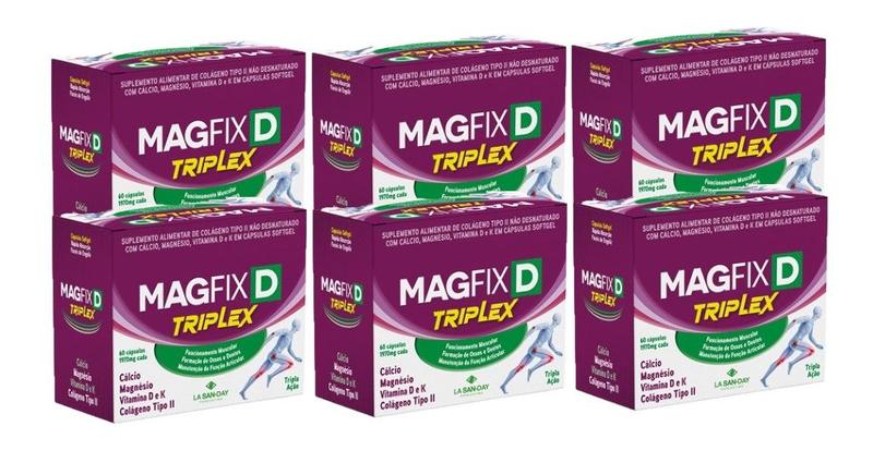 Imagem de Kit 6x Magfix Triplex 1970Mg Com 60 Cápsulas - La San Day