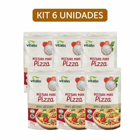 Imagem de Kit 6X: Mistura para Pizza Sem Glúten Vitalin 200g