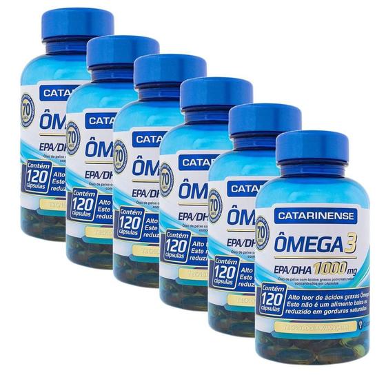 Kit 6x Ômega 3 Catarinense 1000mg 120 Cáps Original Óleo De Peixe Menor preço em Kit 6x Ômega 3 Catarinense 1000mg 120 Cáps Original Óleo De Peixe