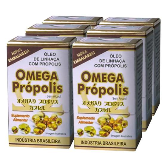 Imagem de Kit 6x Ômega Própolis (250mg) 100 Cápsulas - Apis Brasil