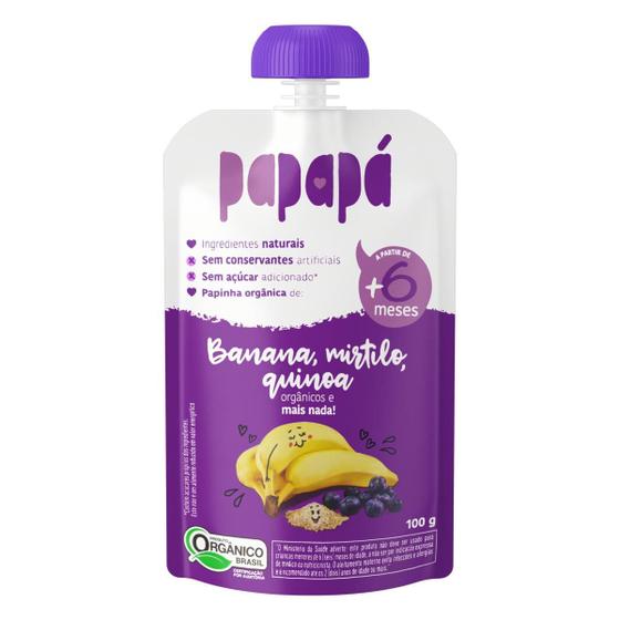 Imagem de Kit 6X: Papinha Orgânica Banana, Mirtilo E Quinoa Papapá