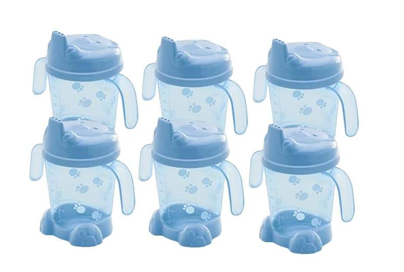 Imagem de Kit 6x Porta Suco Urso Azul 200ml - Adoleta