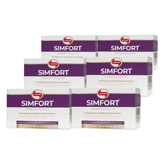 Imagem de Kit 6x Simfort Mix Probióticos (30 Sachês de 2g) - Vitafor