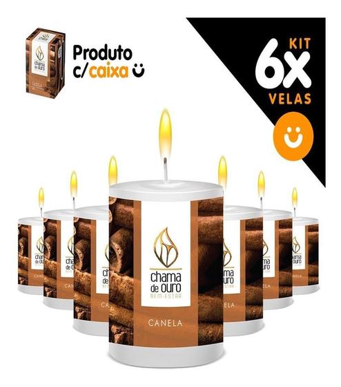 Imagem de Kit 6x Vela Aromática Vela Perfumada 60g - Canela