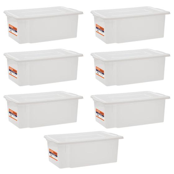 Kit 7 Bandejas Plastica Camara Fria Açougue Com Tampa 25 Lts Menor preço em Kit 7 Bandejas Plastica Camara Fria Açougue Com Tampa 25 Lts