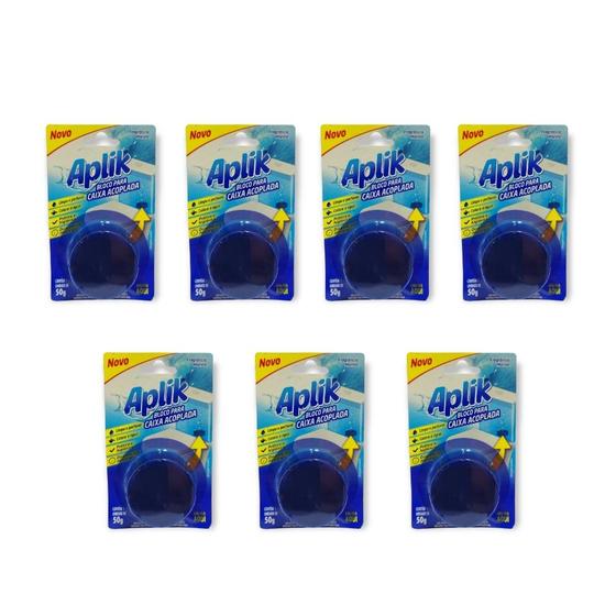 Imagem de Kit 7 Bloco Caixa Acoplada Detergente Sanitário Até 300 Descargas Marine Marca Aplik - Envio Já