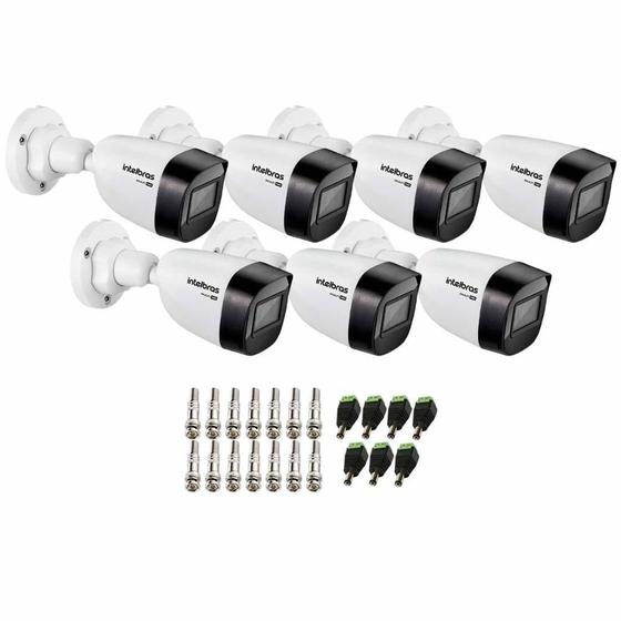 Imagem de Kit 7 Câmeras Intelbras VHD 1130 B HD 720p com Lente 2.8mm Visão Noturna 30m Resistente à Chuva IP67 + Conectores