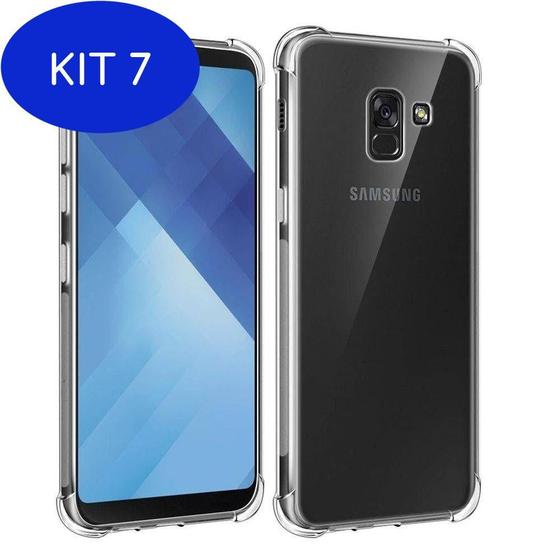 Imagem de Kit 7 Capinha Transparente Antichoque Samsung A8 Plus A730F