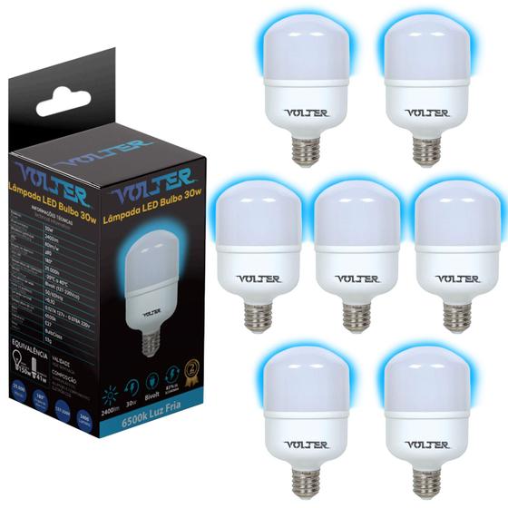 Imagem de Kit 7 Lâmpadas Led Bulbo 30w Volter Branco Frio 6500k Alta Potência Cor Da Luz Branco-frio 110v/220v