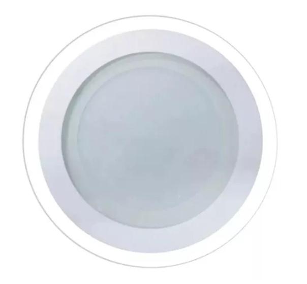 Imagem de Kit 7 Luminária Plafon De Led Com Borda De Vidro 12w 3000k