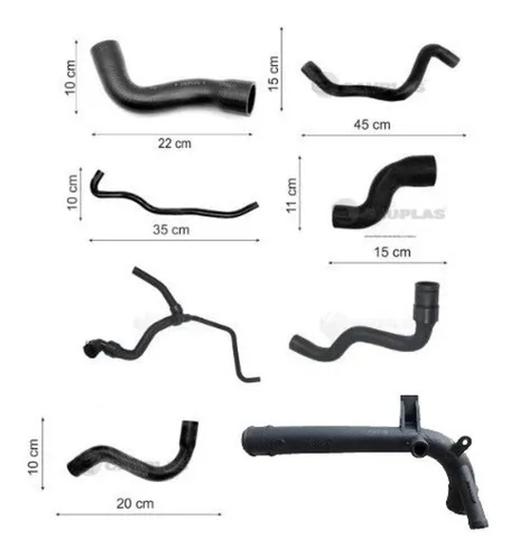Kit 7 Mangueiras + Tubo Arrefecimento Corsa 1.0 2008 Flex - ARREFECE ...