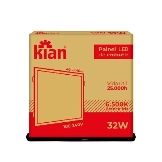 Imagem de Kit 7 Painéis Embutir 32w Quadrada 40x40 Branca Fria Bivolt